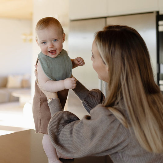 Муслин лигавче - пакување од 2 - Зелена / Магла