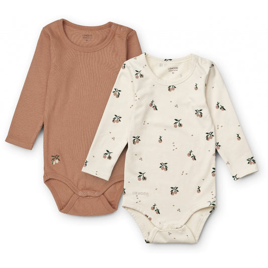 Liewood Јани бодиња - Праска/школки микс (2 бодиња)