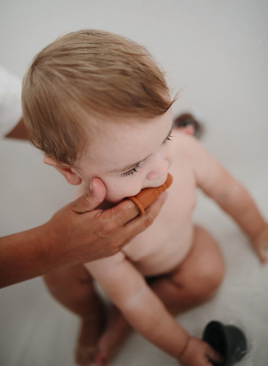 Четка за заби напрсток - Песок/Кембриџ зелена