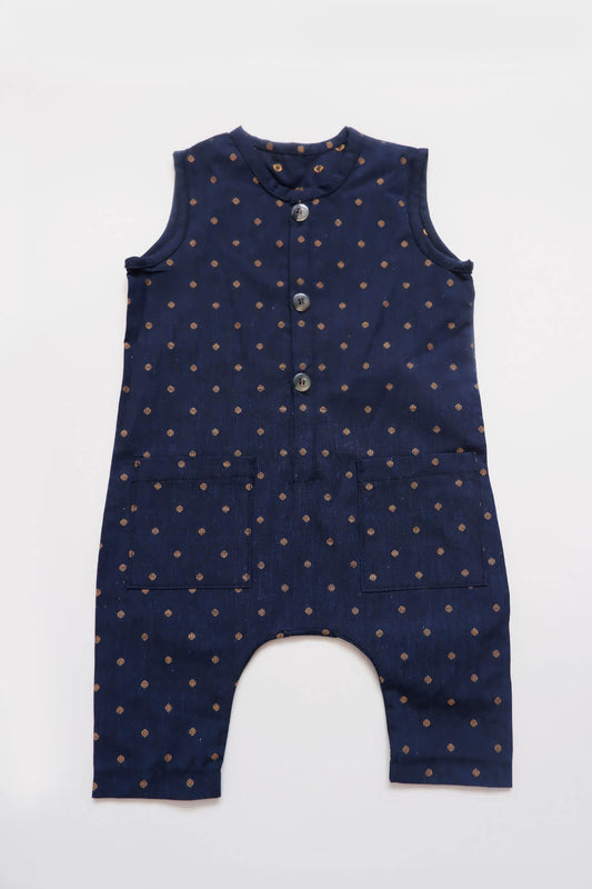 Ленен ромпер - Тегет со точки