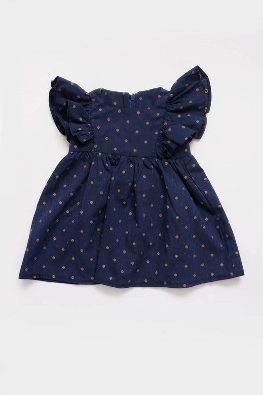 Ленено фустанче со карнери - Тегет со точки