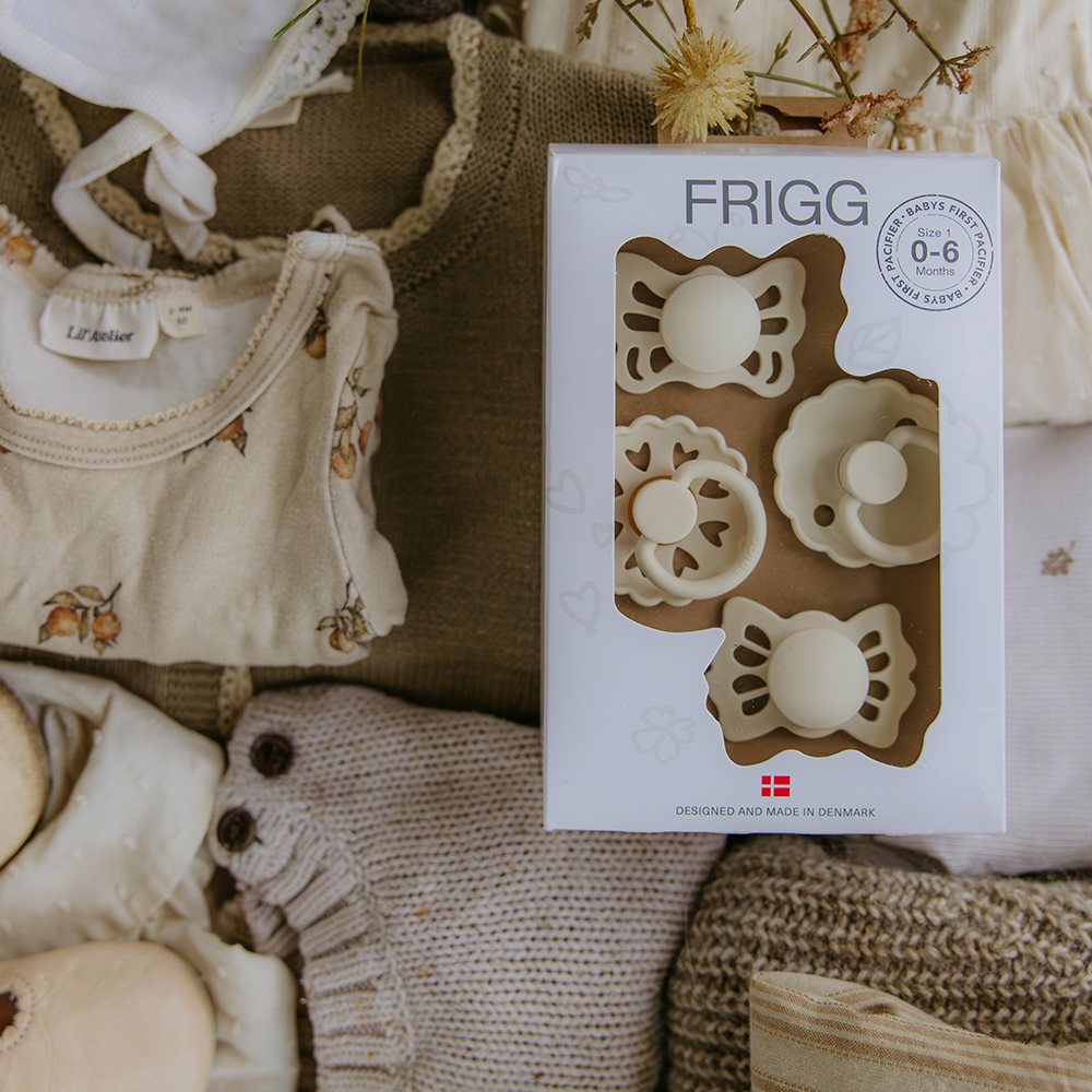 FRIGG првите цуцли за бебе - пакување од 4 - Крем