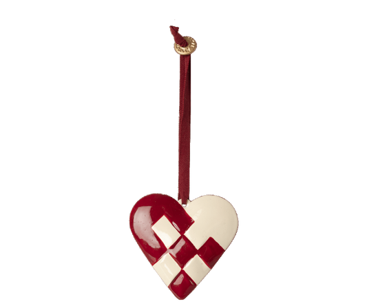 Метален украс - Срце црвено
